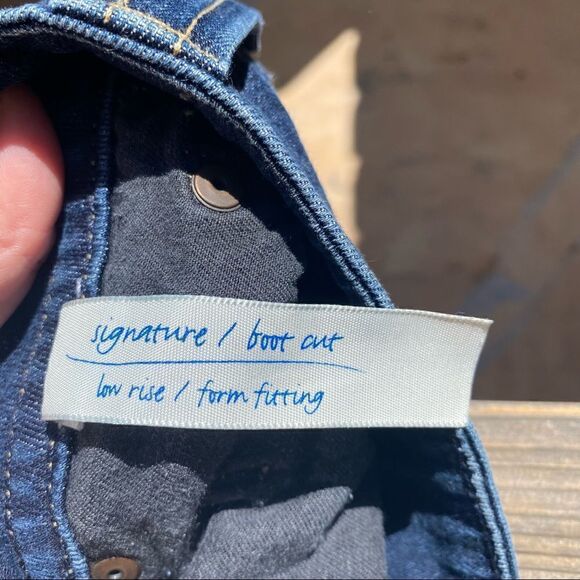 Vintage Y2K Hudson low rise Blue Dark Rinse Signature Wash Boot Cut Jeans sz 26 - Picture 9 of 12
